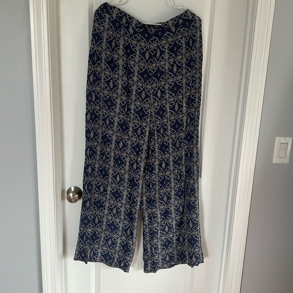 Palazzo pant elastic waist back cross front